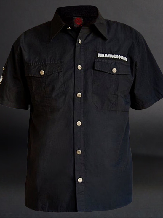 Rammstein Other - New Rammstein Black Short-Sleeve Button-Down Shirt Large L